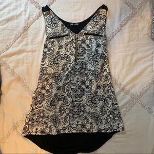 EXPRESS tank with gold quarter zip